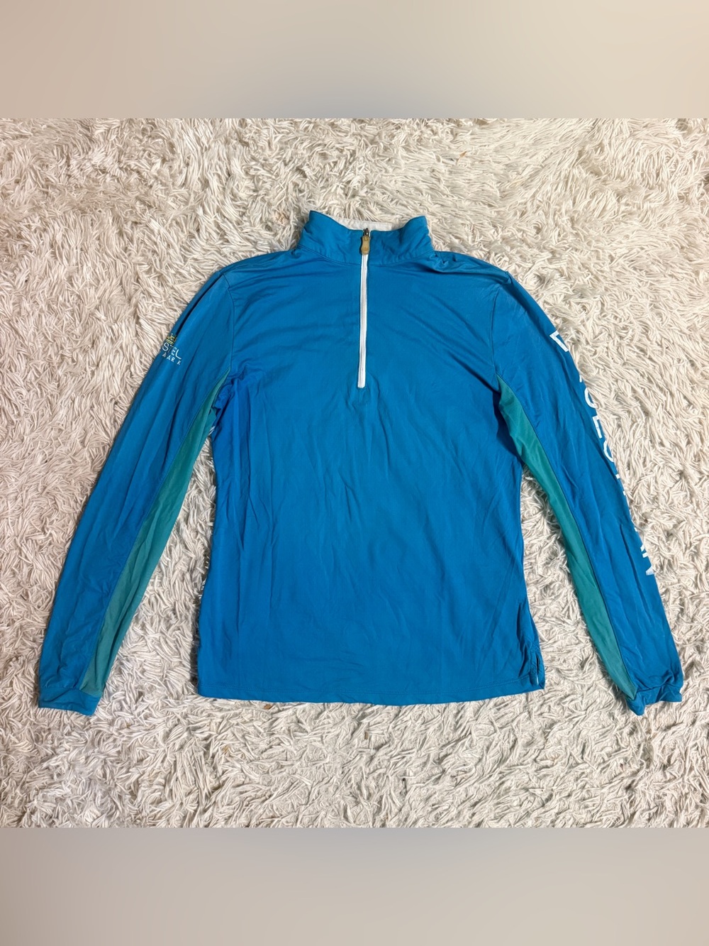 Women’s Large Blue Kastel Denmark Long Sleeve Horseback Riding Sunshirt